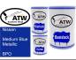 Preview: Nissan, Medium Blue Metallic, BPO: 500ml Lackdose + 500ml Klarlack + 250ml Härter - Set, von ATW Autoteile West.
